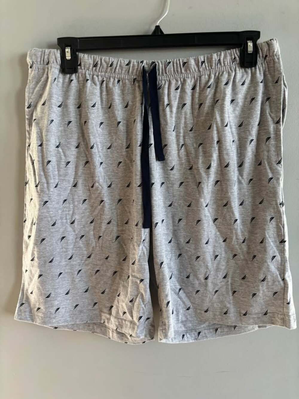 NWT Nautica Men's XL Heather Grey Knit Sailboat Print Pajama Lounge Shorts with